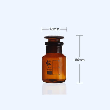 Wide mouth bottle, brown glass, graduated, 60 ml to 1000 ml