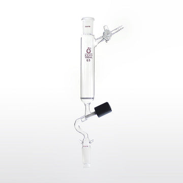 Schlenk funnel with frit, high vacuum valve and stopcock on side, capacity 100 to 250 ml