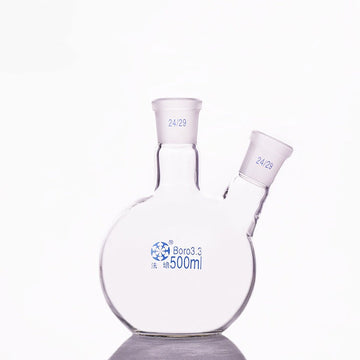 Double-necked flat-bottom flask, bevelled side necks,  250 ml to 5000 ml