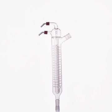 Friedrichs condenser with joints and removable hose connectors, length 200 mm to 300 mm.