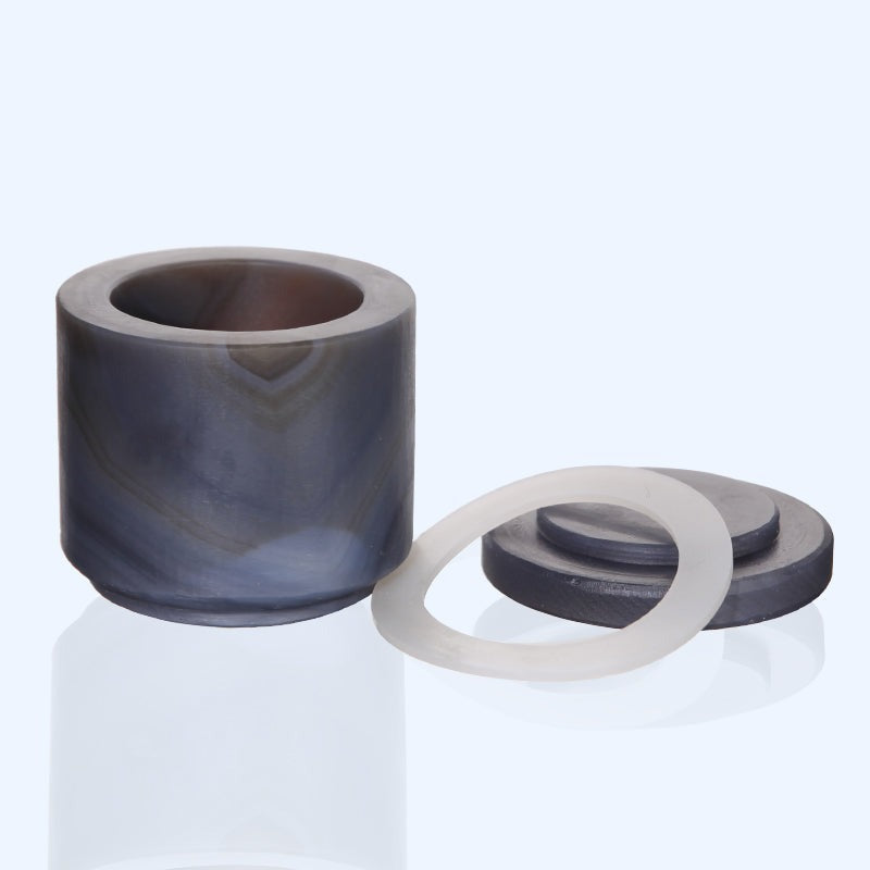 Agate grinding jar with lid and sealing ring, capacity 50 to 2000 ml