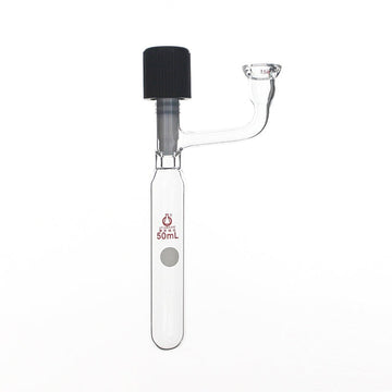 Schlenk tube with high vacuum valve and O-ring neck on side, capacity 10 to 350 ml