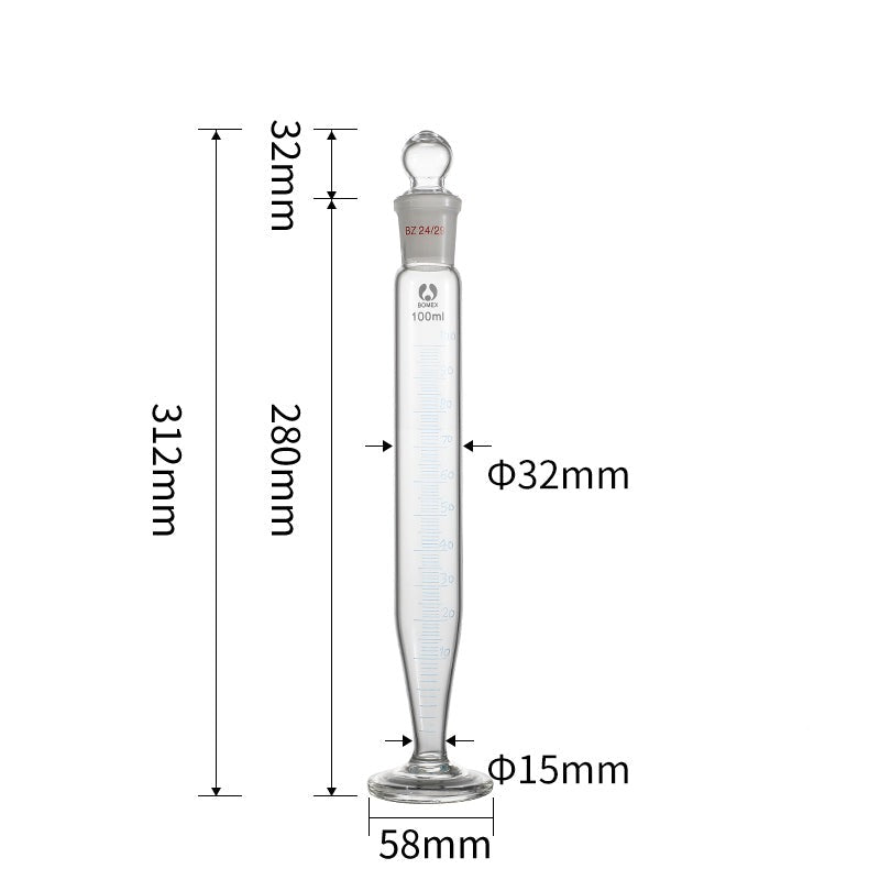 Crow receiver, Measuring cylinder acc. to Groh, capacity 100 ml