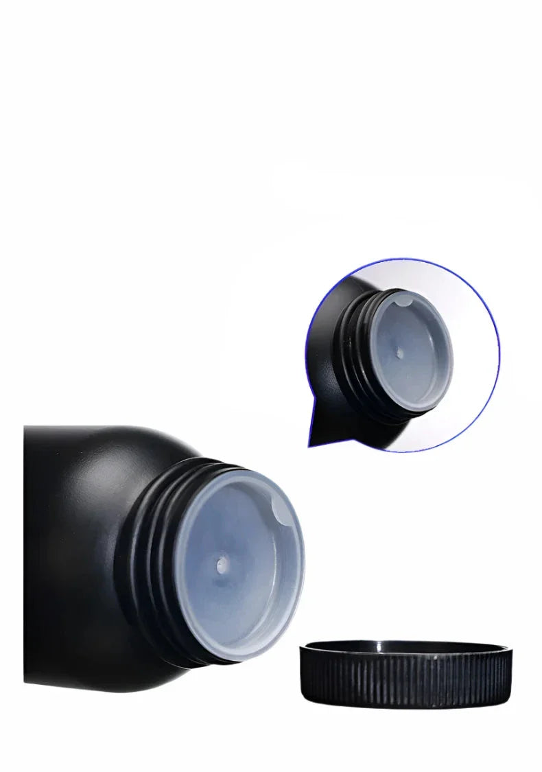 Black HDPE wide mouth bottles,capacity 50 ml to 1000 ml