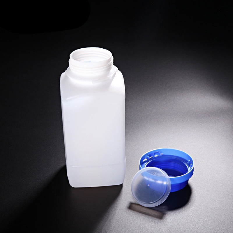 Screw top square bottles, Plastic PE, capacity 60 ml to 1000 ml