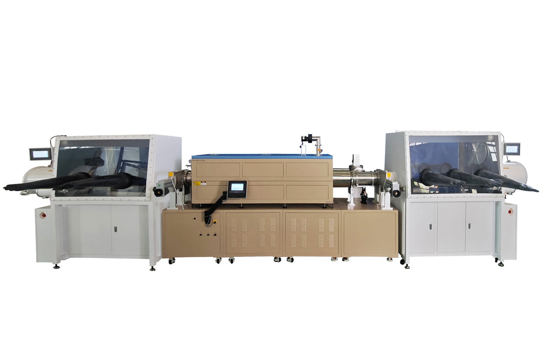 Dual-Glovebox Integrated 1200°C Four-Zone Tube Furnace