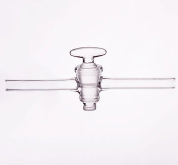 One-way tap with glass stopcock, hole diameter 2 to 8 mm