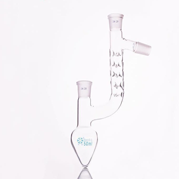 Pear-shaped claisen flask with vigreux,  25 to 500 ml