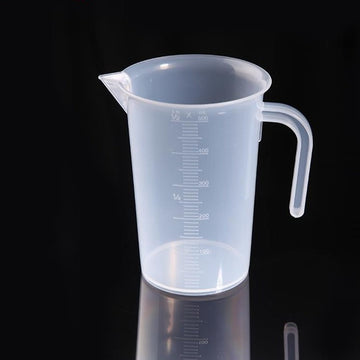 Plastic measuring beaker with handle, capacity 250 to 2000 ml