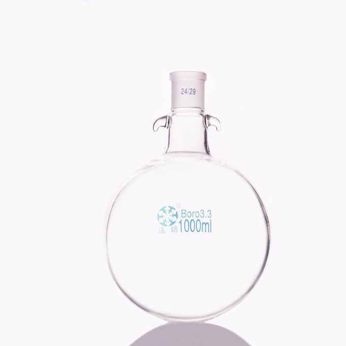 Round bottom flask with joint and hooks, capacity 50 to 20000 ml