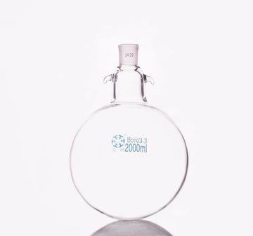 Round bottom flask with joint and hooks, capacity 50 to 20000 ml