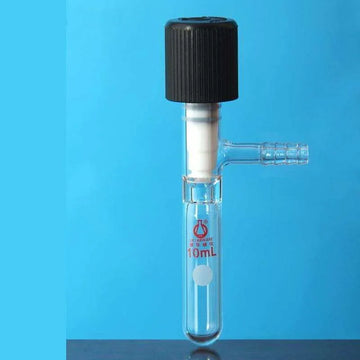 Schlenk tube with high vacuum valve and hose connector, capacity 5 to 350 ml