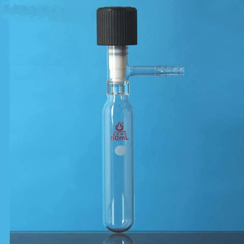 Schlenk tube with high vacuum valve and hose connector, capacity 5 to 350 ml