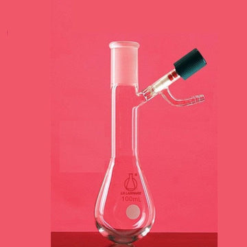 Schlenk Kjeldahl flask with high vacuum valve on side, capacity 50 to 1000 ml