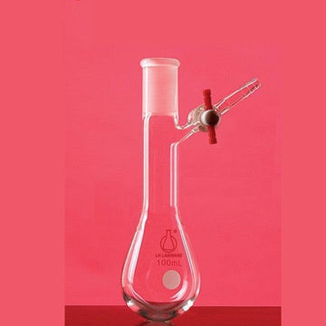 Schlenk Kjeldahl flask with stopcock on side, capacity 50 to 1000 ml