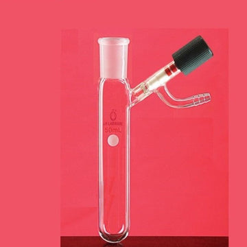 Schlenk tube with socket and high vacuum valve on side, capacity 25 to 250 ml