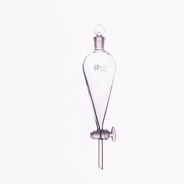Separating funnel acc. to Squibb with glass stopcock and stopper, capacity 60 ml to 1000 ml.