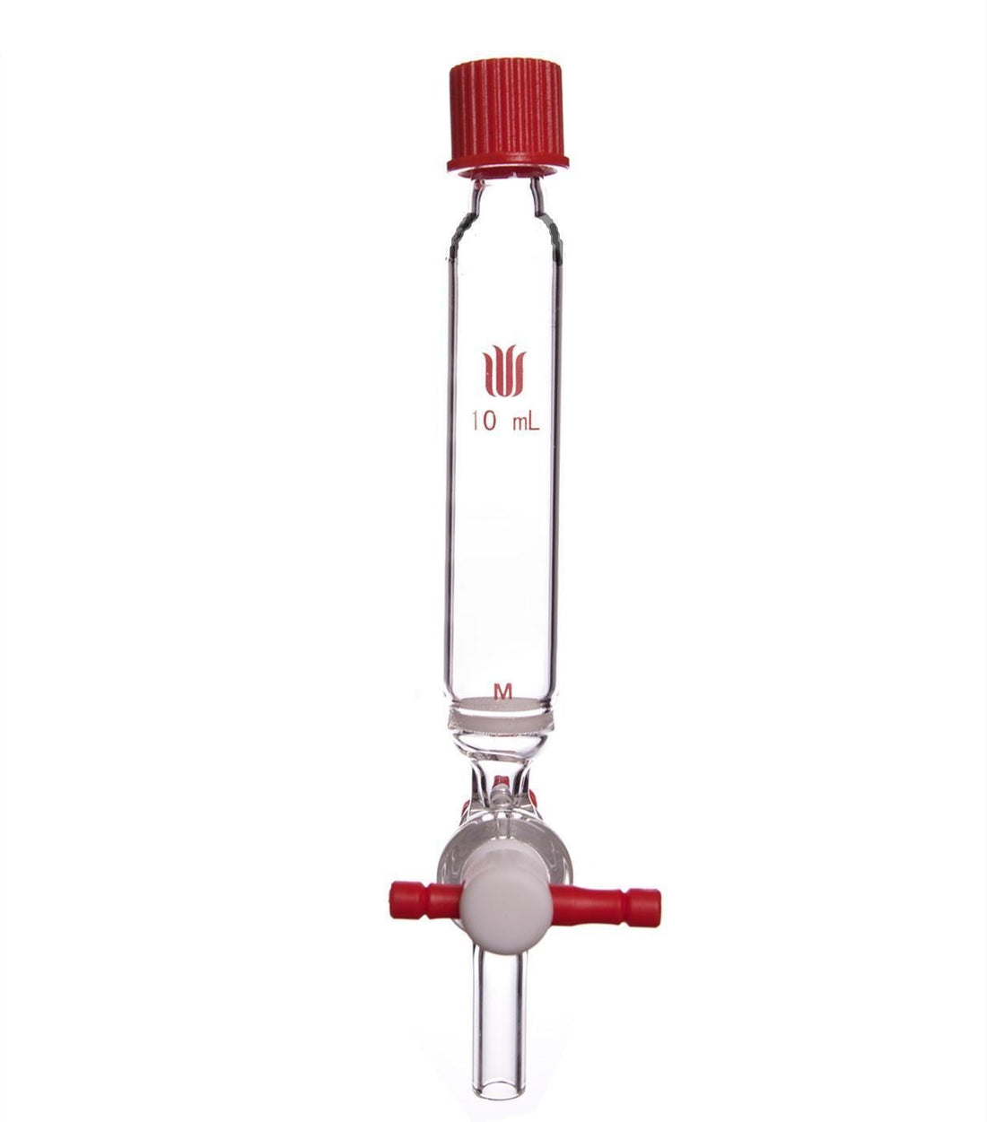 Solid-phase peptide synthesis vessel with PTFE stopcock, capacity 10 to 250 ml