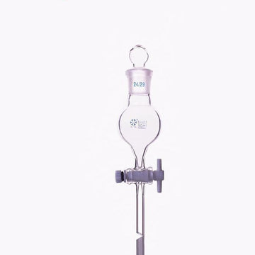 Spherical separating funnel with PTFE stopcock, capacity 60 ml to 3000 ml