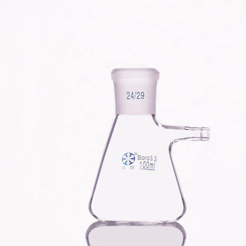 Suction bottle in erlenmeyer shape with joint, capacity 125 to 20000 ml