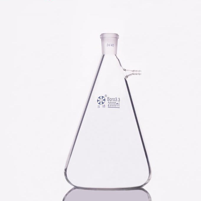 Suction bottle in erlenmeyer shape with joint, capacity 125 to 20000 ml