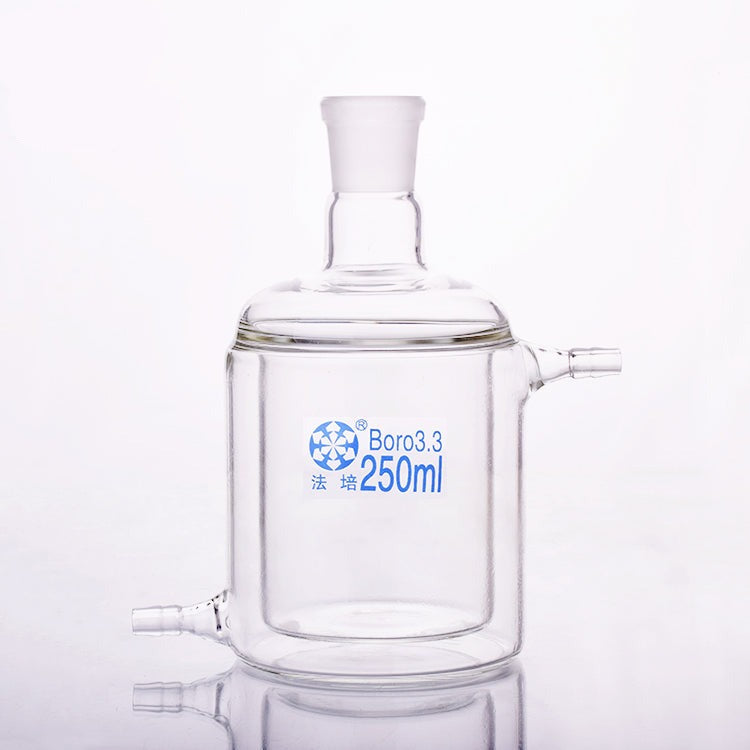 Double jacketed cylindrical flask, capacity 50 to 5.000 ml