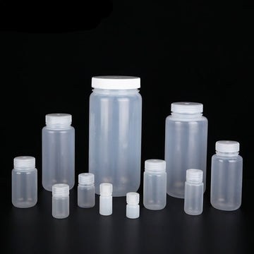 Wide mouth bottles with screw cap, Plastic PP, capacity 4 ml to 2000 ml