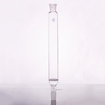 Chromatography column with joint, hose connector and frit