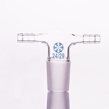 T-shaped connecting adapter with 2 hose connectors