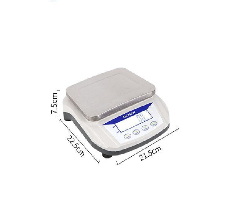 Table balance with stainless steel weighing plate, range 200 to 5000 g, readability 0.1 g