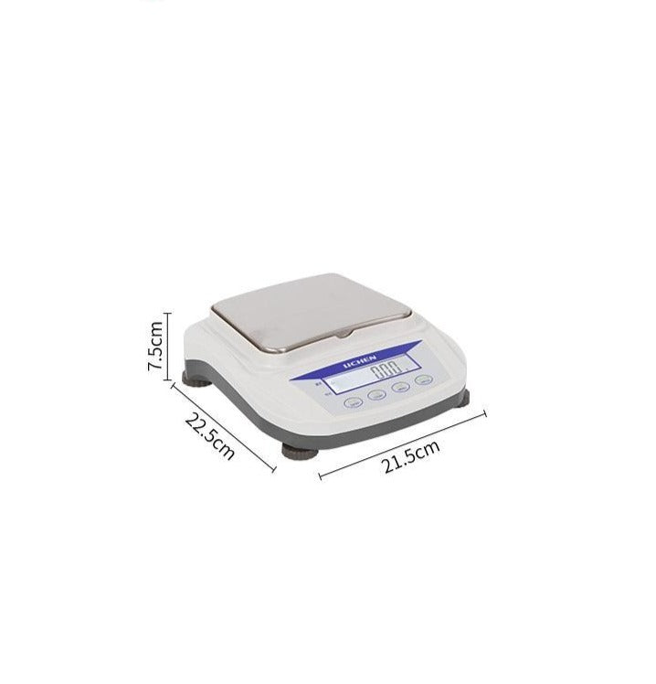 Table balance with stainless steel weighing plate,range 300 to 2000 g, readability 0.01 g