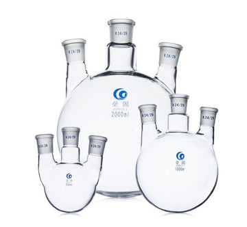 Three-necked round-bottom flask, parallel side necks,  50 ml to 20000 ml