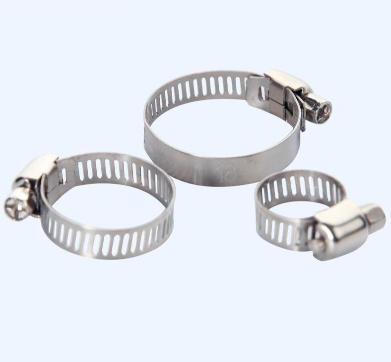 Worm drive hose clamp for tube diameter of 8 to 64 mm