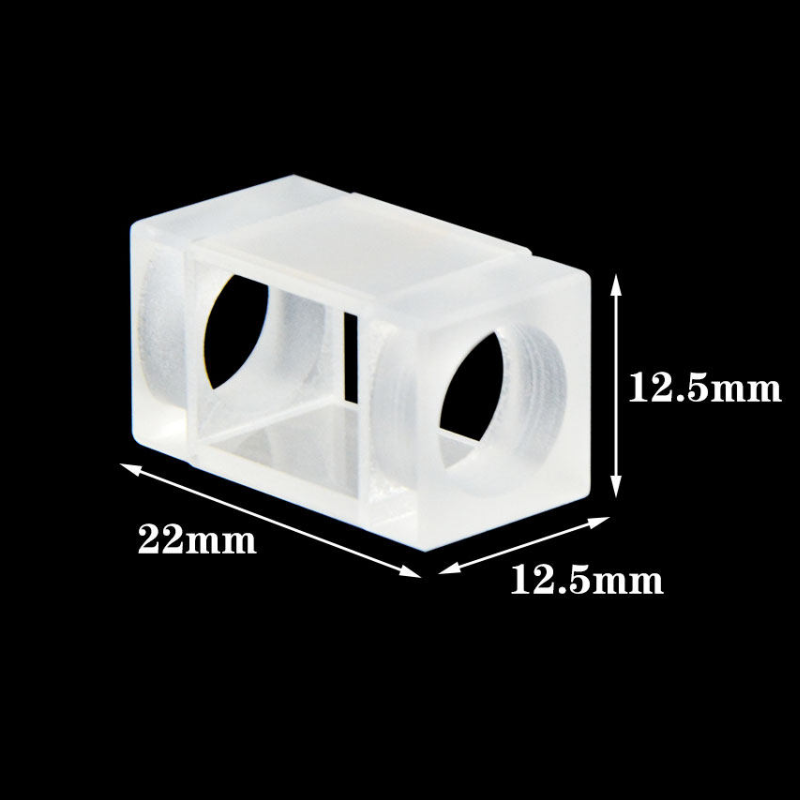 UV quartz closed flow through cell with PTFE stopper, Lightpath 10 mm
