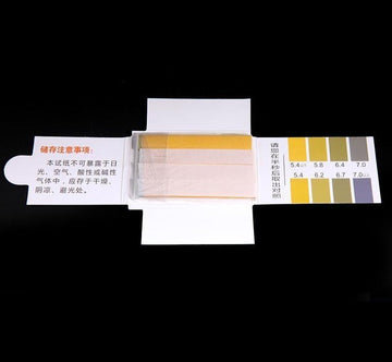 pH indicator papers, measuring range 5.4 to 7.0