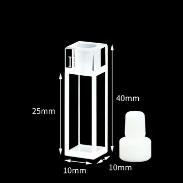 IR quartz cuvettes with PTFE Stopper, 4 clear windows